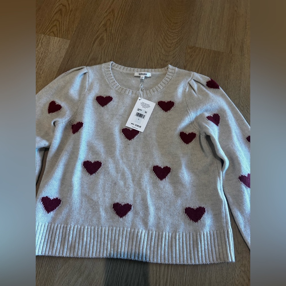 Splendid heart crew sweater nwt